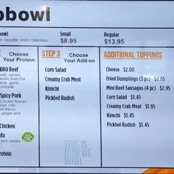 Bopbowl - Bopbowl menu. Subject to change.