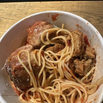 Piada Italian Street Food - Kids marinara pasta with meatballs - Italian Near Me - Richardson, Texas