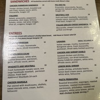 LaCascio’s Scratch Italian - Menu - Italian Near Me - Lindale, Texas