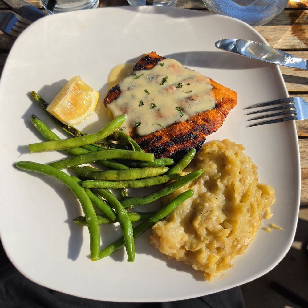 Waterside Social - Blackened salmon - Wine Bars Near Me - Lake Orion, Michigan Waterside Social - Blackened salmon - Wine Bars Near Me - Lake Orion, Michigan