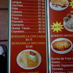 Taqueria Los Coyotes - Menu1