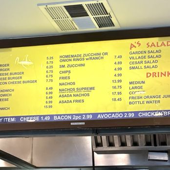 A's Burgers - Menu. - Burgers Near Me - San Juan Capistrano, California