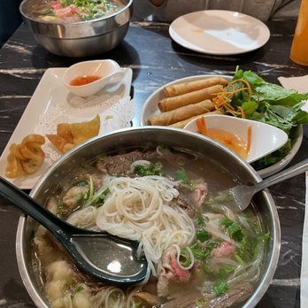 Pho Momma - Crab Cream Cheese Wontons Pork Eggroll Pho # 1 Med Bowl - Noodles Near Me - Sacramento, California Pho Momma - Crab Cream Cheese Wontons Pork Eggroll Pho # 1 Med Bowl - Noodles Near Me - Sacramento, California