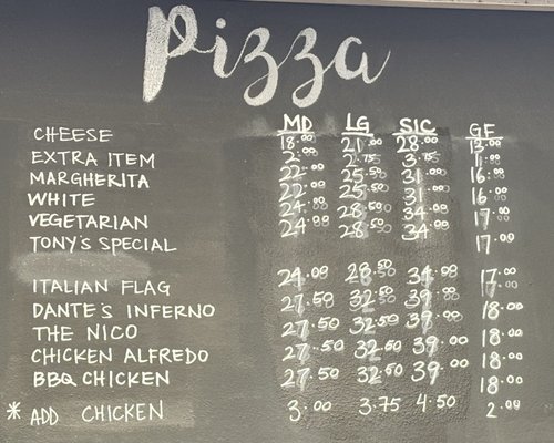 Menu photo 1 Tony's Pizza San Marino, CA Menu photo 1 Tony's Pizza San Marino, CA