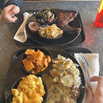 Southern Twist - Bbq chix, cabbage and collard greens. Oxtail, Mac n cheese and sweet potato - Southern Near Me - Barstow, California Southern Twist - Bbq chix, cabbage and collard greens. Oxtail, Mac n cheese and sweet potato - Southern Near Me - Barstow, California
