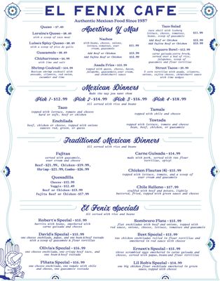 Menu photo 2 El Fenix Cafe Abilene, TX Menu photo 2 El Fenix Cafe Abilene, TX