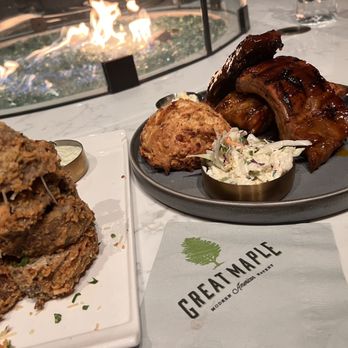 Great Maple - Ribs with sweet coleslaw and biscuit. Mushroom fries are always a must! - Breakfast & Brunch Near Me - Anaheim, California Great Maple - Ribs with sweet coleslaw and biscuit. Mushroom fries are always a must! - Breakfast & Brunch Near Me - Anaheim, California