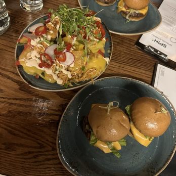 SPIN New York - Burger sliders and mini nachos with chicken - American Near Me - New York, New York SPIN New York - Burger sliders and mini nachos with chicken - American Near Me - New York, New York