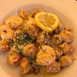 Gnocchi Pollo Pomodoro with shrimp in place of chicken - great shrimp and sauce, but I didn't like the fried gnocchi Gnocchi Pollo Pomodoro with shrimp in place of chicken - great shrimp and sauce, but I didn't like the fried gnocchi