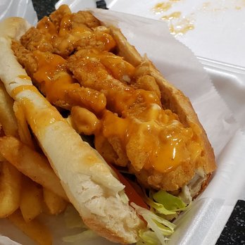 Cajun Seafood & Wings - Flounder Po'Boy with spicy mayo - Cajun/Creole Near Me - Virginia Beach, Virginia Cajun Seafood & Wings - Flounder Po'Boy with spicy mayo - Cajun/Creole Near Me - Virginia Beach, Virginia