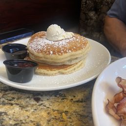 Traditional buttermilk pancakes. Traditional buttermilk pancakes.