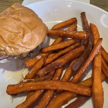 Ten Tavern - Southern Fried Chicken Sandwich with Sweet potato fries. Love the slaw and pickles on it! - American Near Me - Clovis, California Ten Tavern - Southern Fried Chicken Sandwich with Sweet potato fries. Love the slaw and pickles on it! - American Near Me - Clovis, California