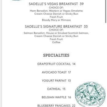 Sadelle's - Menu as of 9/26/22 - Breakfast & Brunch Near Me - Las Vegas, Nevada