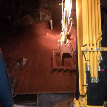 Davis Plumbing - Back filling a sewer at night in Buckhead - Plumbing Near Me - Kennesaw, Georgia