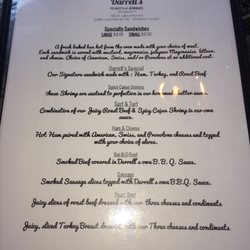 Darrell's Of Jennings - The menu...pretty simple really. No fries, just chips as side items.