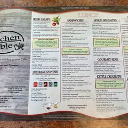Kitchen Table Cafe - Evergreen Place - Menu