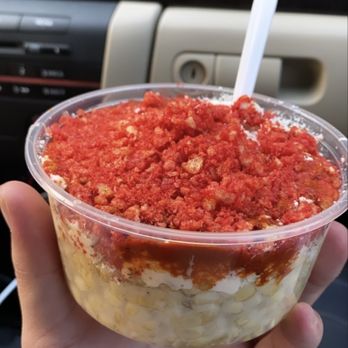 Vanessa’s Ice Cream - Elote con hot Cheetos y tapatio - Ice Cream & Frozen Yogurt Near Me - Merced, California Vanessa’s Ice Cream - Elote con hot Cheetos y tapatio - Ice Cream & Frozen Yogurt Near Me - Merced, California
