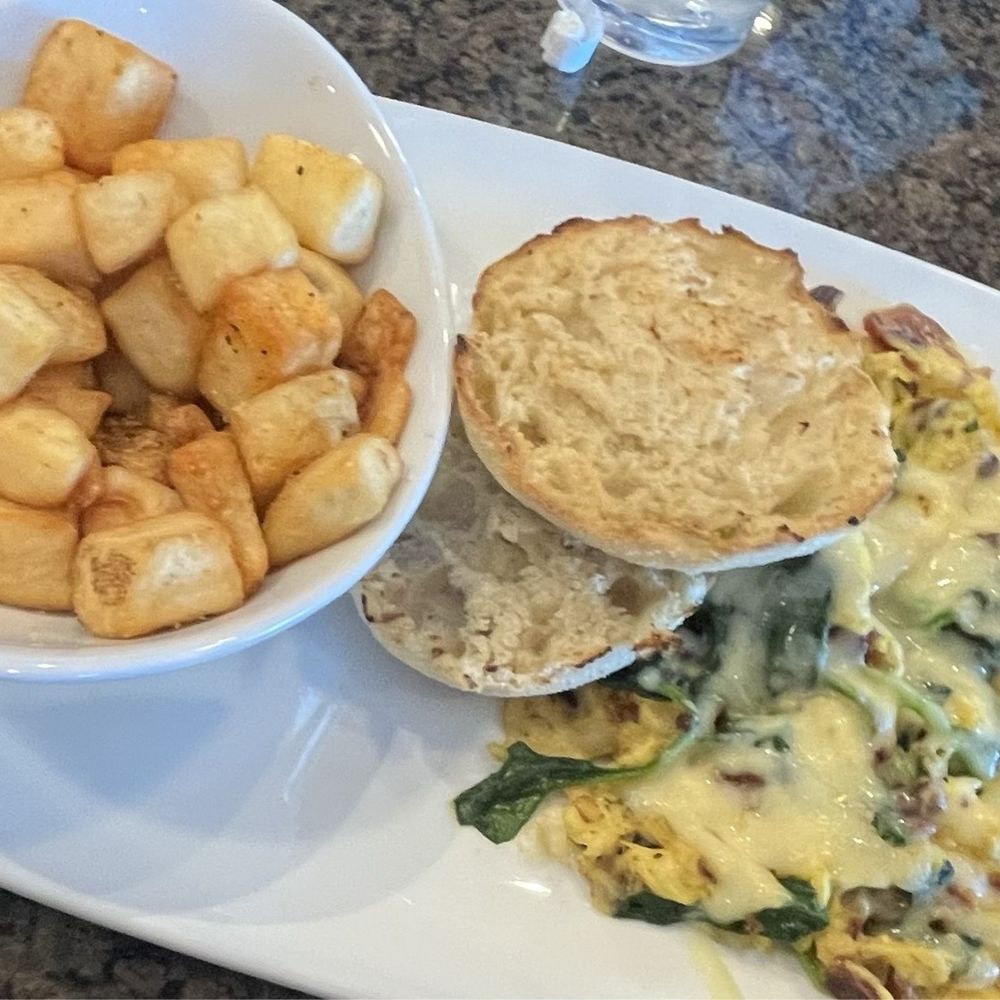 Another Broken Egg Cafe - Sunrise Spinach Scrambler Fresh and Country Potatoes - Breakfast & Brunch Near Me - The Colony, Texas Another Broken Egg Cafe - Sunrise Spinach Scrambler Fresh and Country Potatoes - Breakfast & Brunch Near Me - The Colony, Texas