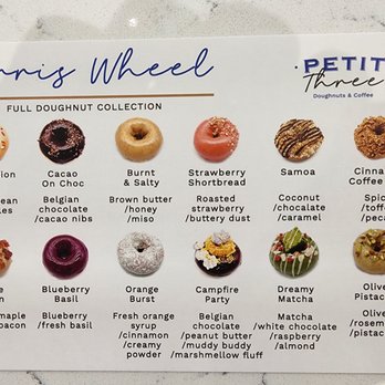 Petit Three Doughnuts - Donut menu options. - Donuts Near Me - Aurora, Illinois