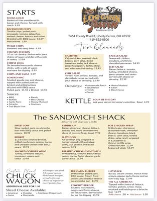 Menu photo 2 Log Cabin Tavern Liberty Center, OH