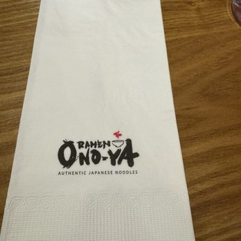 Onoya Ramen - They have the name on napkins and even the chopsticks - Ramen Near Me - Honolulu, Hawaii Onoya Ramen - They have the name on napkins and even the chopsticks - Ramen Near Me - Honolulu, Hawaii