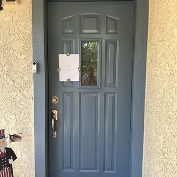 Renewal by Andersen - The sign says "Please knock" because the door installer broke my doorbell. - Windows Installation Near Me - Las Vegas, Nevada Renewal by Andersen - The sign says "Please knock" because the door installer broke my doorbell. - Windows Installation Near Me - Las Vegas, Nevada