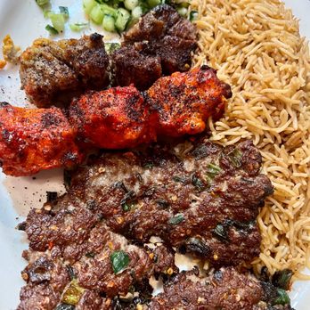 DeAfghanan Cuisine - Triple Kabob Murgh, Teka and Chaplee Kabob - Afghan Near Me - Fremont, California DeAfghanan Cuisine - Triple Kabob Murgh, Teka and Chaplee Kabob - Afghan Near Me - Fremont, California