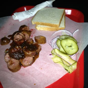 Outlaw BarBQ - Garlic Sausage with bourbon sauce !!!!! - Barbeque Near Me - San Antonio, Texas Outlaw BarBQ - Garlic Sausage with bourbon sauce !!!!! - Barbeque Near Me - San Antonio, Texas