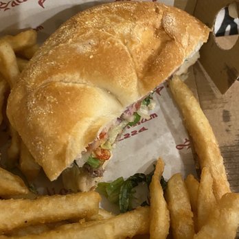 Alaeddin's Pizza - a sandwich and french fries - Pizza Near Me - Clifton, New Jersey