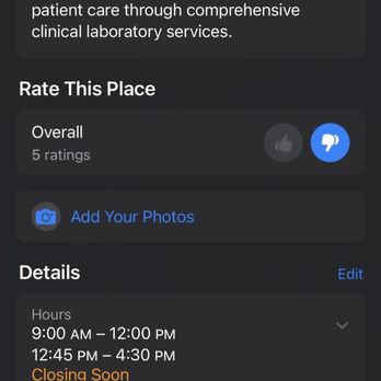 Labcorp - Don't make an appointment around 11 -12 they won't see you bc they go to lunch at 12-1245. - Laboratory Testing Near Me - Bronx, New York