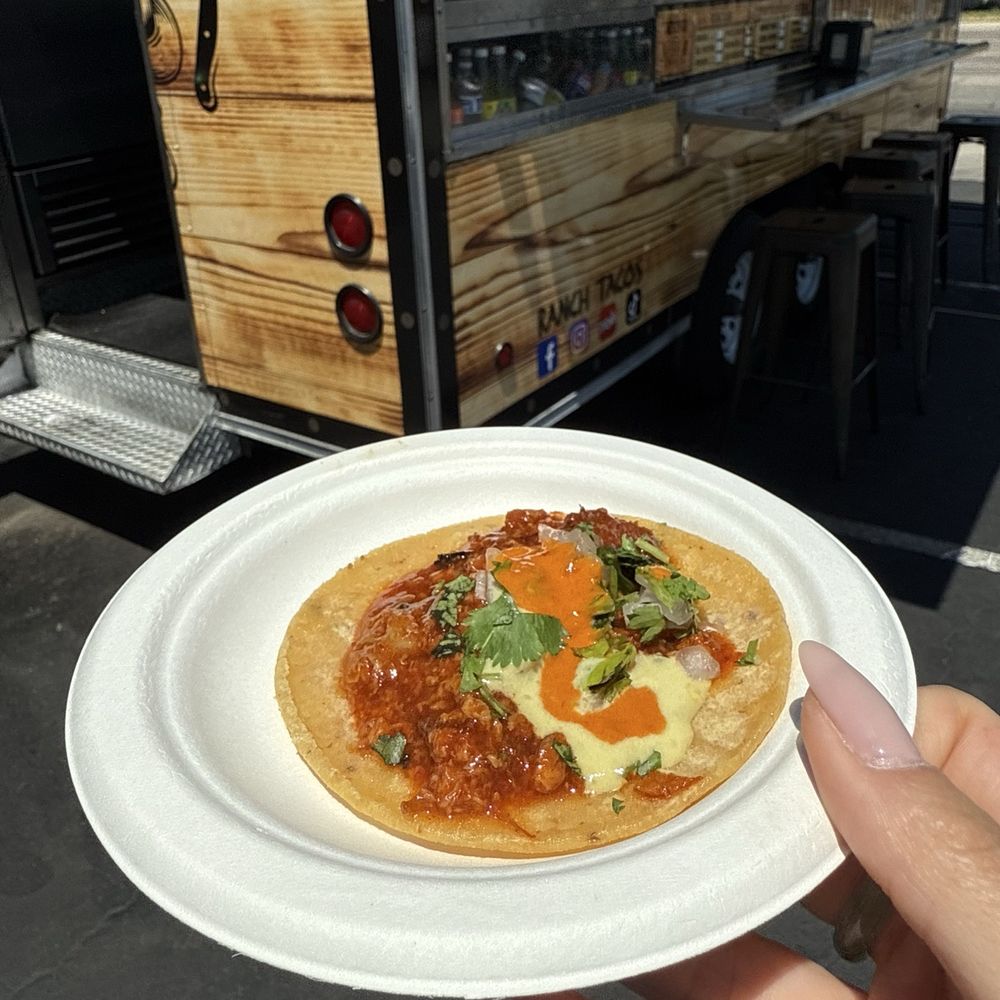 Ranch Tacos  - Free taster chicharron taco - it was so good we ended up ordering some haha - Tacos Near Me - Los Banos, California