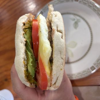 The Commons Coffee House - Sausage breakfast sandwich with added tomato and avocado - Coffee & Tea Near Me - Enterprise, Oregon The Commons Coffee House - Sausage breakfast sandwich with added tomato and avocado - Coffee & Tea Near Me - Enterprise, Oregon