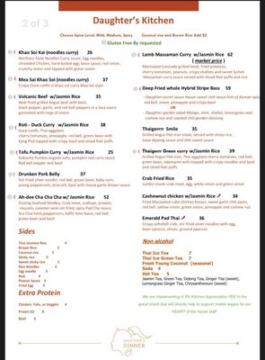 Menu photo 8 Daughter Thai Kitchen & Bar Denver, CO