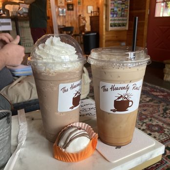 The Heavenly Roast - Mint frapp & s'mores latte with a red velvet truffle - Coffee & Tea Near Me - Sevierville, Tennessee The Heavenly Roast - Mint frapp & s'mores latte with a red velvet truffle - Coffee & Tea Near Me - Sevierville, Tennessee