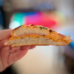 Paris Baguette - Inside the Hash Brown Bread: cheese, ham, and hashbrowns - it was pretty good