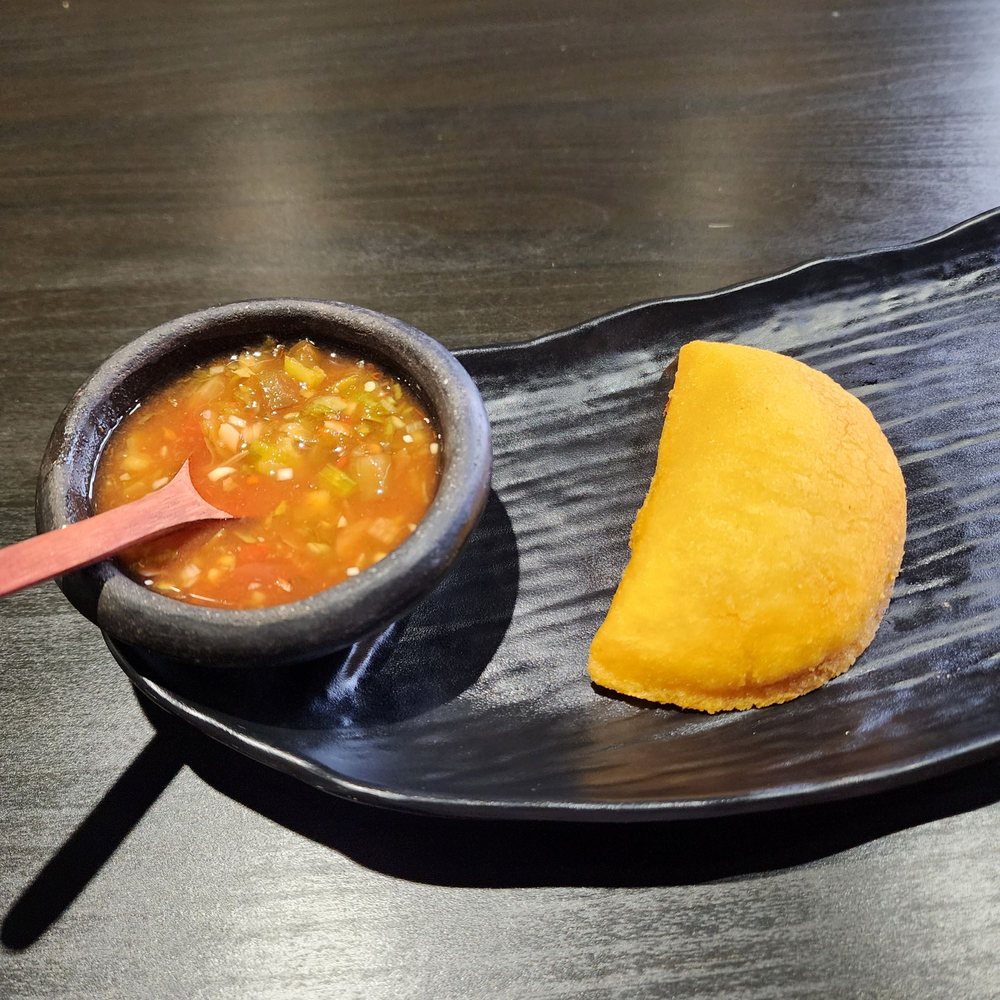 The Toston - Beef empanada and salsa - Colombian Near Me - Markham, Ontario