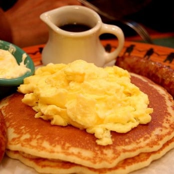 Buck's - 2 by 2 by 2 (2 eggs, 2 pancakes, 2 sausages - we got apple chicken) - American Near Me - Woodside, California