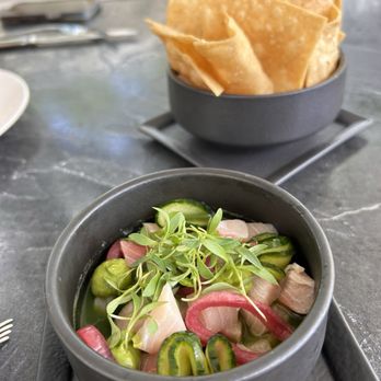 Solbar - Hamachi ceviche was outstanding. Served with house made tortilla chips. - New American Near Me - Calistoga, California Solbar - Hamachi ceviche was outstanding. Served with house made tortilla chips. - New American Near Me - Calistoga, California