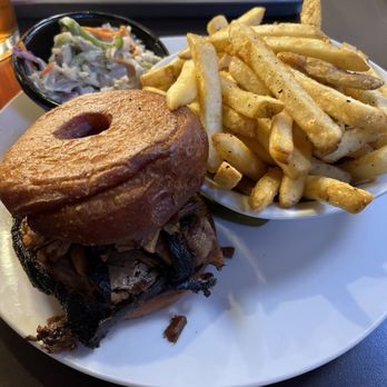 322 bbq - Brisket sandwich with homemade coleslaw and fries. - Barbeque Near Me - Newark, Delaware 322 bbq - Brisket sandwich with homemade coleslaw and fries. - Barbeque Near Me - Newark, Delaware