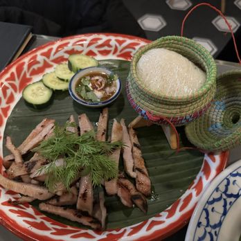 Pineapple Thai - Grilled pork with sticky rice--recommended - Thai Near Me - Cupertino, California