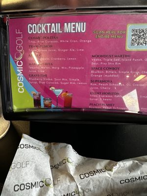 Menu photo 2 Cosmic Golf Elizabethtown, KY