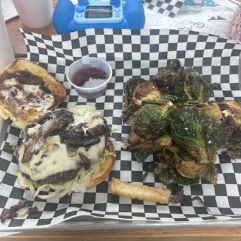 Mic's Kitchen - Mic's Special Burger Basket with Down South Brussels - American Near Me - Gastonia, North Carolina Mic's Kitchen - Mic's Special Burger Basket with Down South Brussels - American Near Me - Gastonia, North Carolina