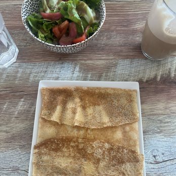 Merci Café - Ham and cheese crepe with a side salad yum! - Coffee & Tea Near Me - Sarasota, Florida Merci Café - Ham and cheese crepe with a side salad yum! - Coffee & Tea Near Me - Sarasota, Florida