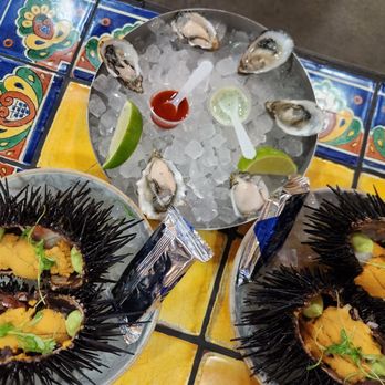 Holbox - Amazing sea urchin with ceviche tucked inside the bottom of the shell. - Latin American Near Me - Los Angeles, California