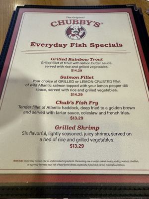Menu photo 1 Chubby's Dallas, TX