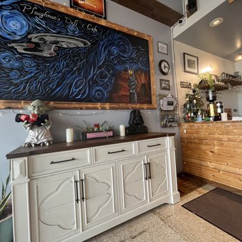 Ploughman's Deli & Cafe - Entry with fun Christmas Star Wars decor - Cafes Near Me - Houston, Texas