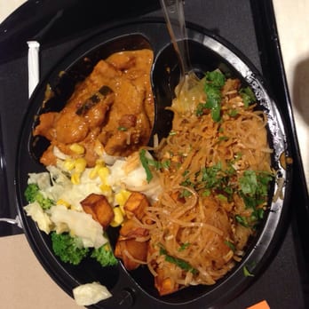 Corner By Spoon And Fork - This is the 1-item special, with pad thai noodles, red curry chicken and fresh steamed veg. Pretty tasty for food court pad thai - Thai Near Me - Toronto, Ontario Corner By Spoon And Fork - This is the 1-item special, with pad thai noodles, red curry chicken and fresh steamed veg. Pretty tasty for food court pad thai - Thai Near Me - Toronto, Ontario