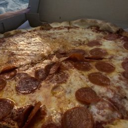 a pepperoni pizza in a box