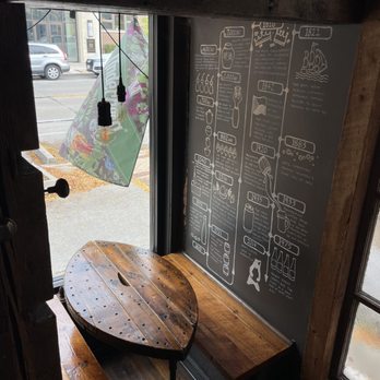 Draft & Vessel - Cozy seating made with materials from the family farm - Kombucha Near Me - Shorewood, Wisconsin