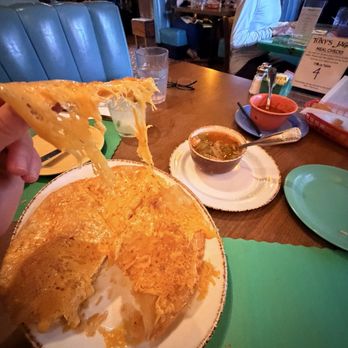 Tony's Jacal - Cheese crisp! Ooey gooey cheesey! Get it with the Ranchero Sauce! - Salad Near Me - Solana Beach, California Tony's Jacal - Cheese crisp! Ooey gooey cheesey! Get it with the Ranchero Sauce! - Salad Near Me - Solana Beach, California